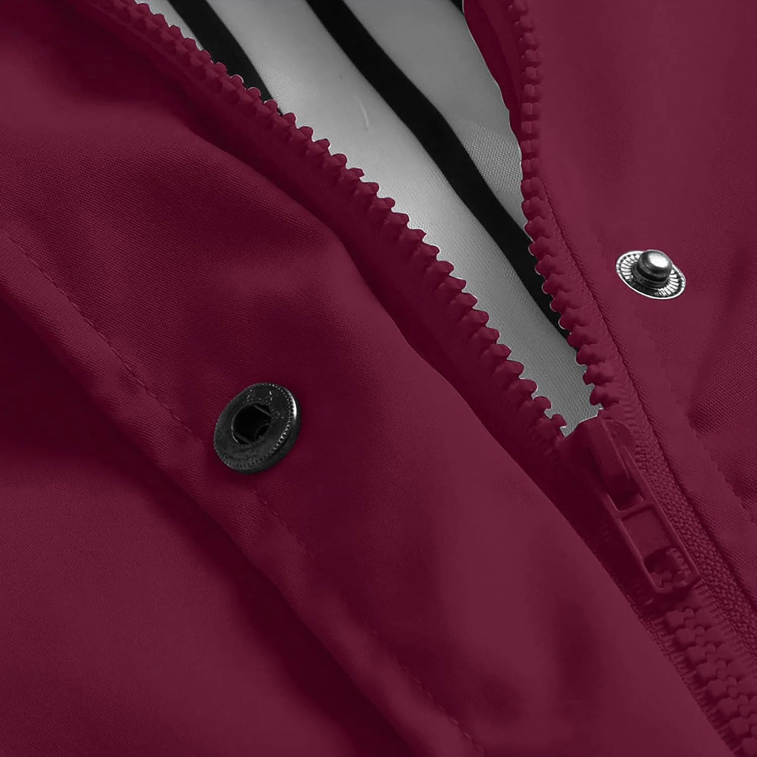 2025 Spring Fashion Womens Raincoat Fit Waterproof Dressy Zip up Rain Jacket Windbreaker with Pockets Hood