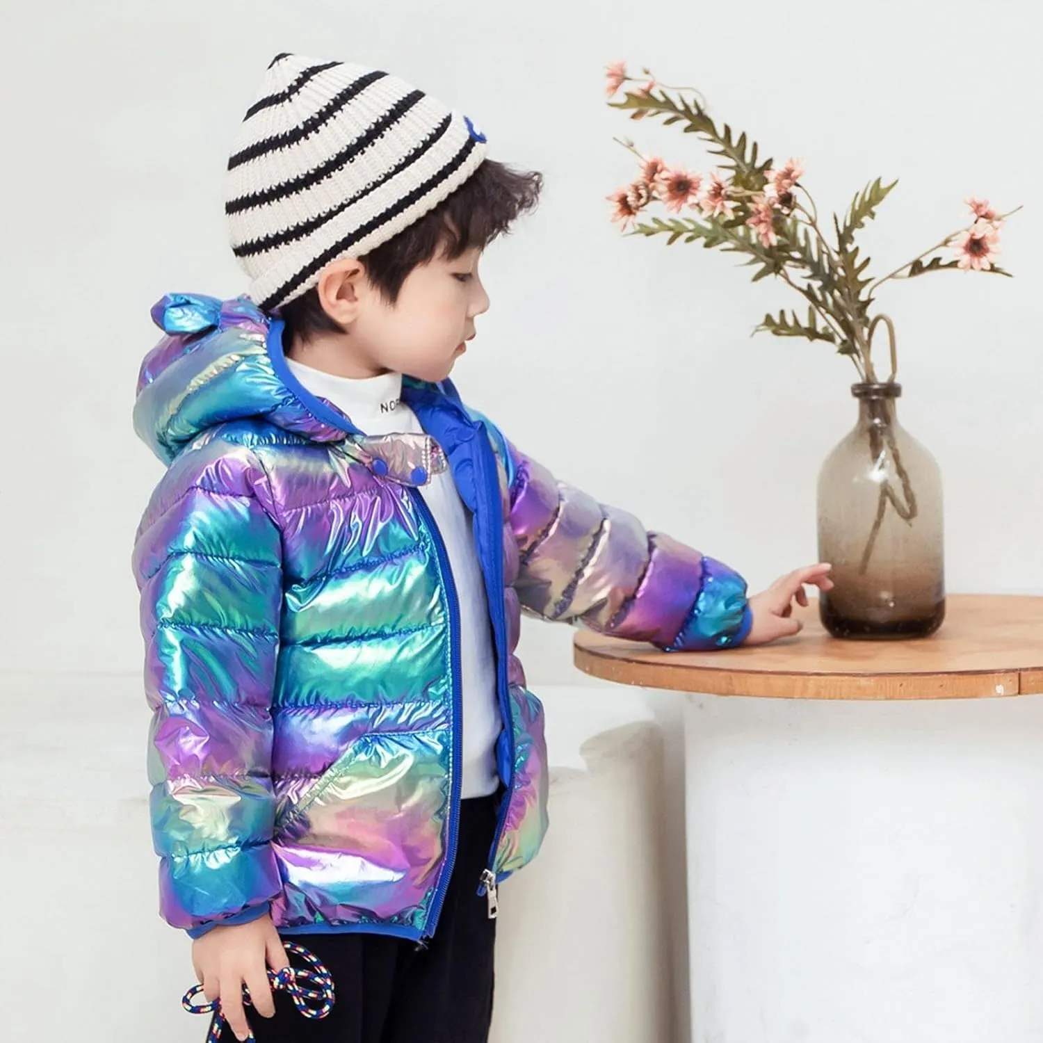 Baby Kids Winter Coat Puffer Down Jacket Windproof Light Winter Jacket Coat Hooded Outwear Windproof
