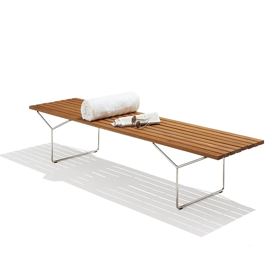 Bertoia Bench with Teak Slats