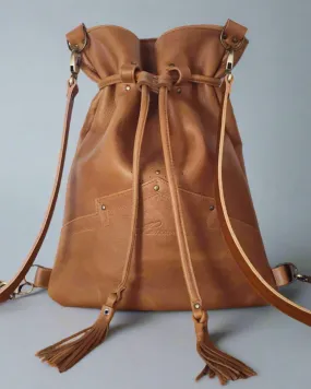 BROWN ORIENTAL BACKPACK/TOTEBAG