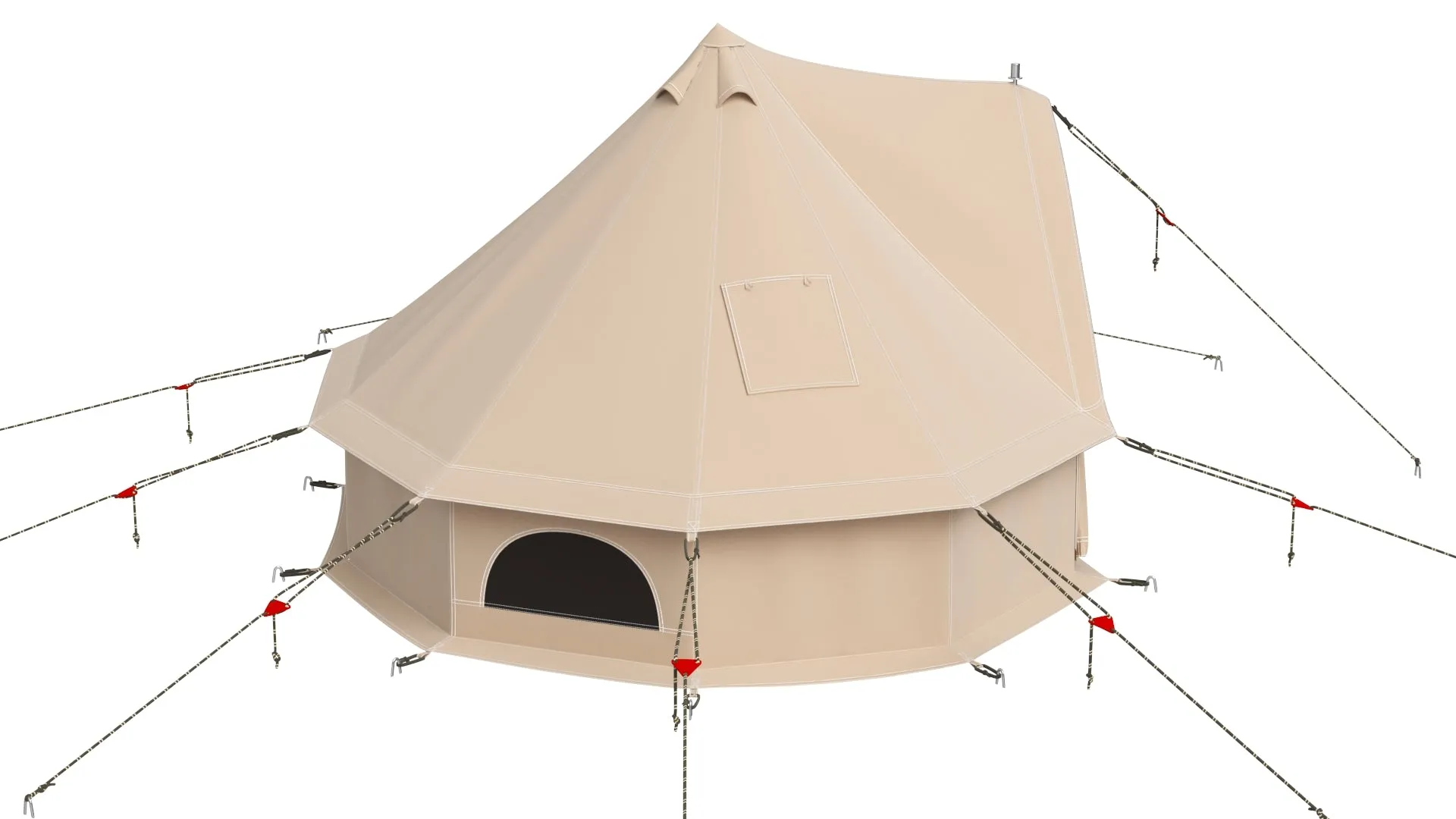 Canvas Glamping Bell Tent 3D Model