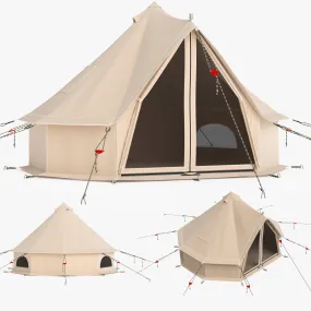 Canvas Glamping Bell Tent 3D Model