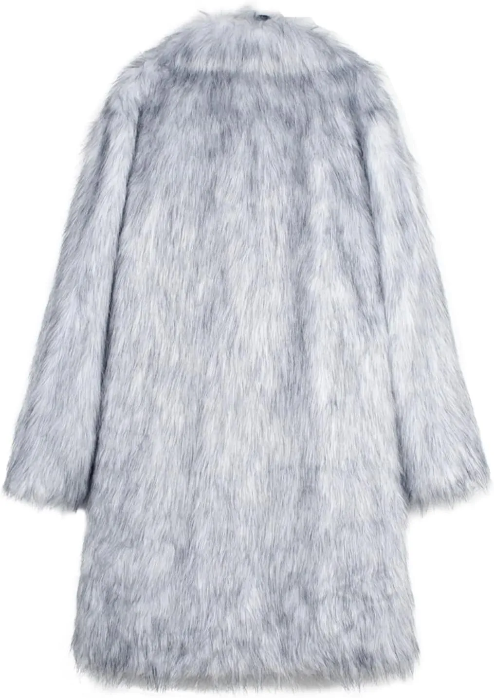 Faux Fur Coat for Men Fluffy Soft Winter Warm Cardigan Outwear Casual Long Sleeve Thicken Overcoat Jacket with Pocket