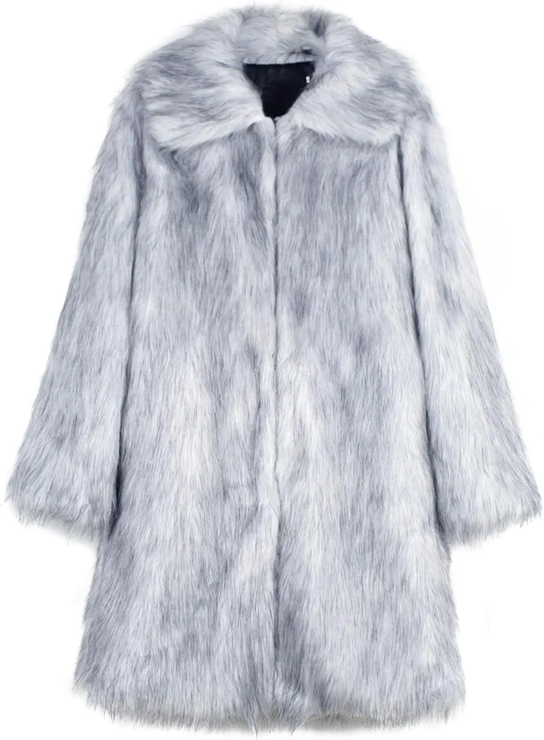 Faux Fur Coat for Men Fluffy Soft Winter Warm Cardigan Outwear Casual Long Sleeve Thicken Overcoat Jacket with Pocket
