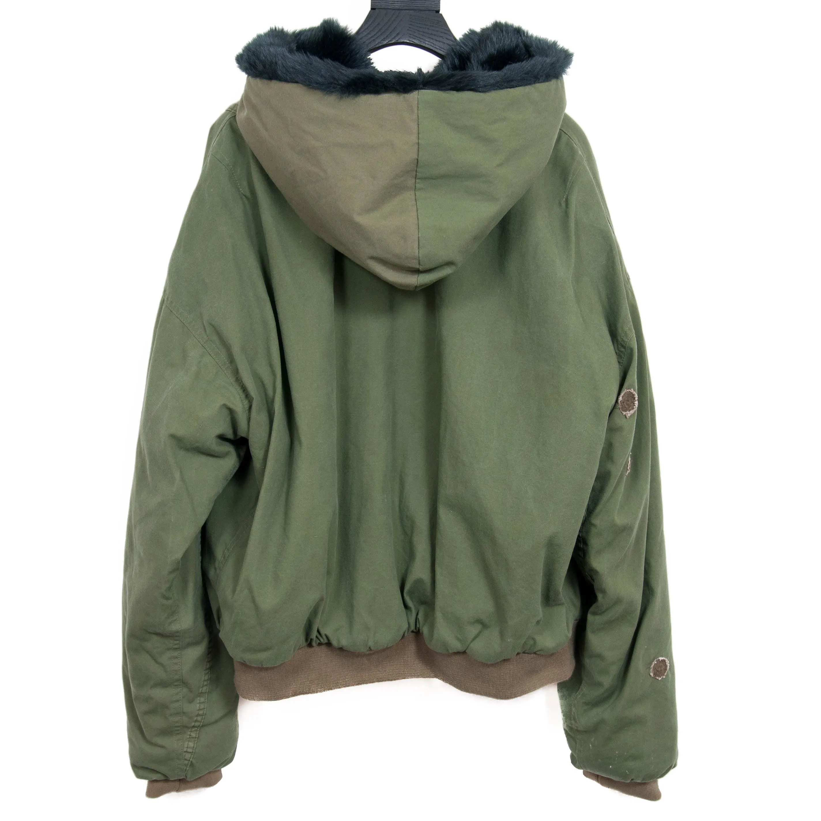 Faux Fur Hooded Bomber Jacket