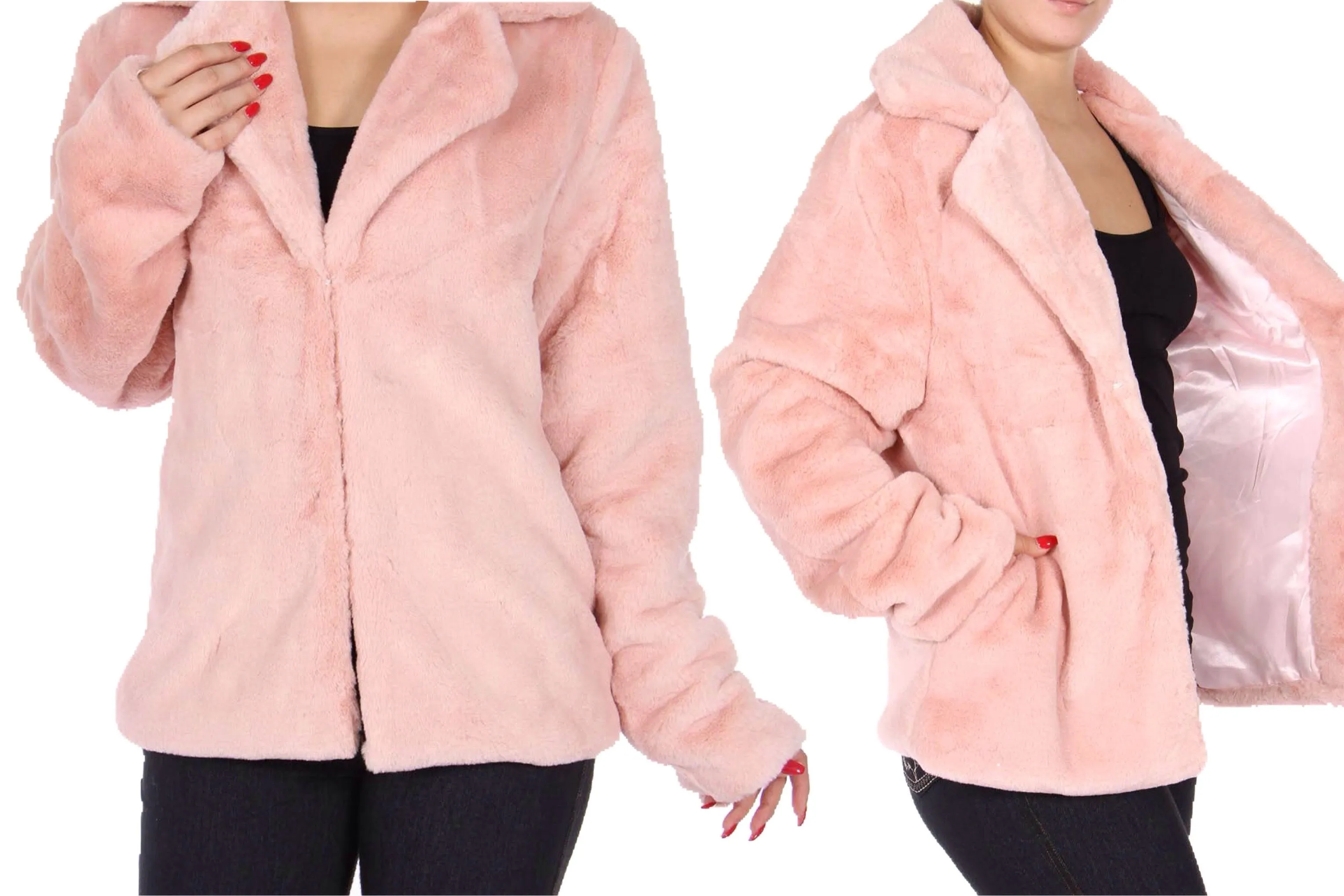 Faux Fur Long Sleeve Lightweight Comfort Jacket