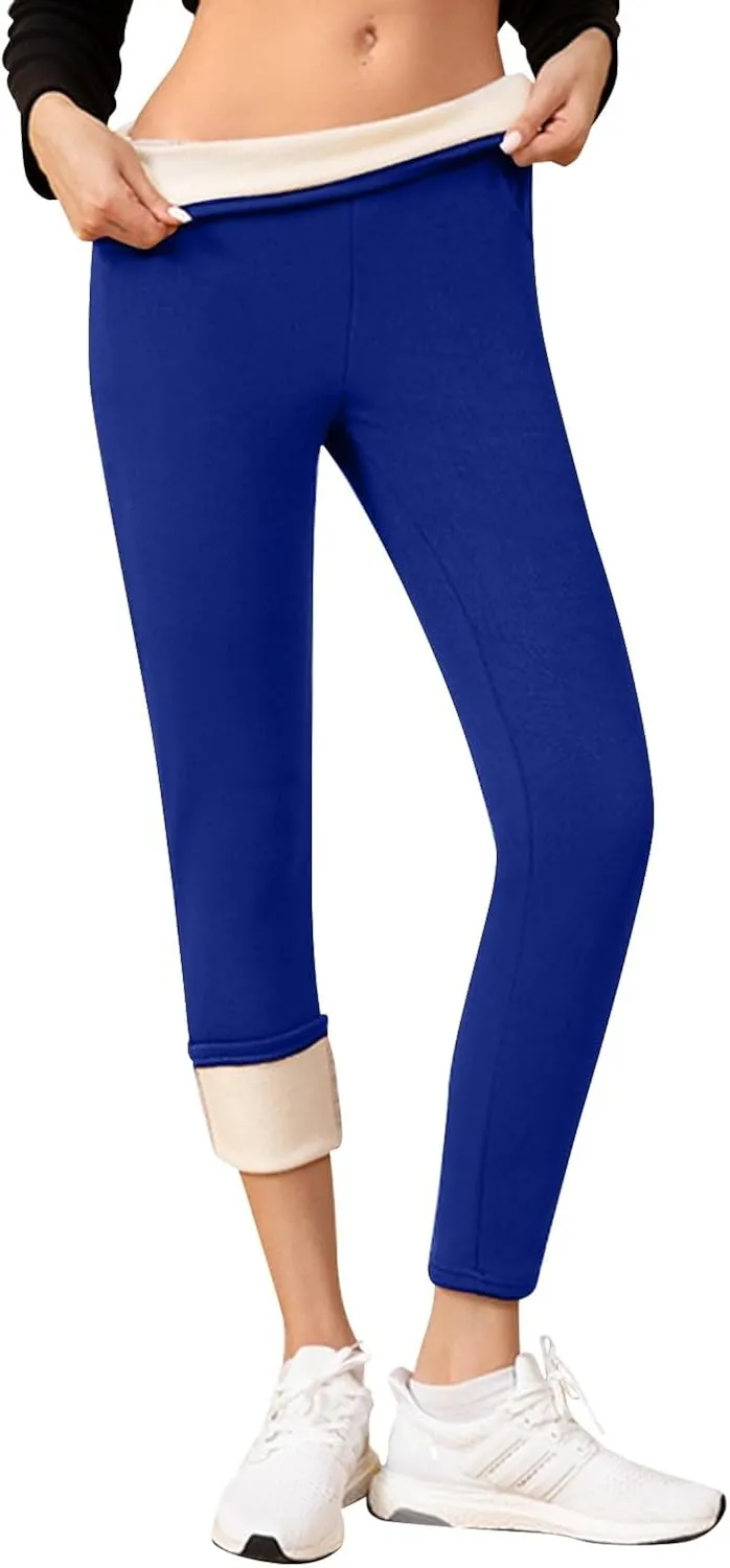 Fleece Lined Leggings for Women Winter Warm High Waisted Thermal Leggings Thick Soft Tummy Control Yoga Pants