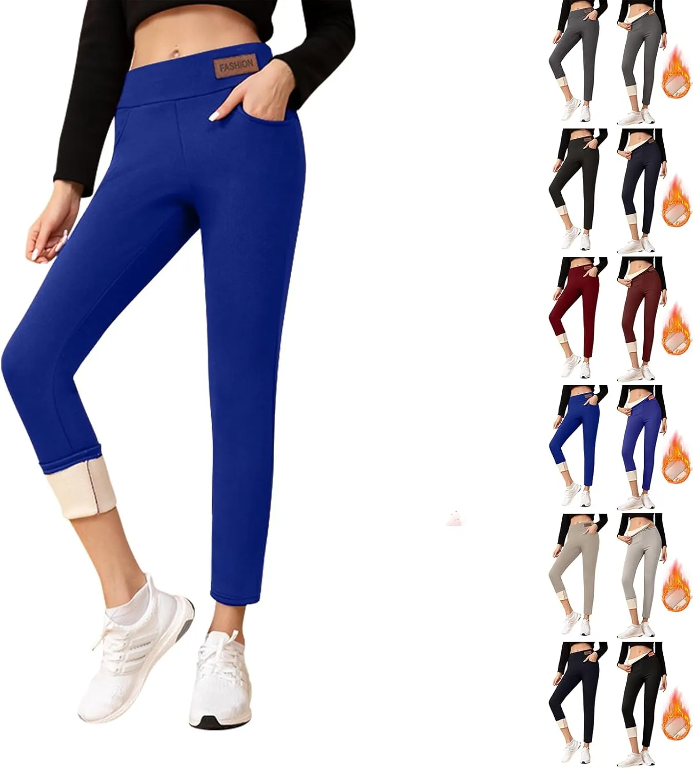 Fleece Lined Leggings for Women Winter Warm High Waisted Thermal Leggings Thick Soft Tummy Control Yoga Pants