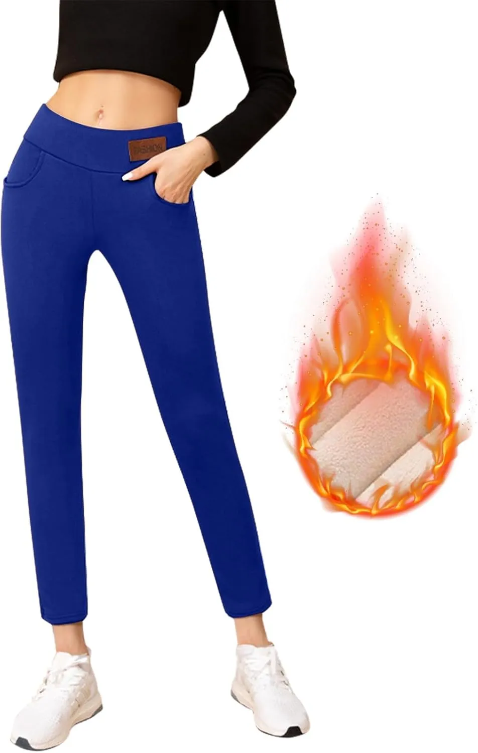 Fleece Lined Leggings for Women Winter Warm High Waisted Thermal Leggings Thick Soft Tummy Control Yoga Pants