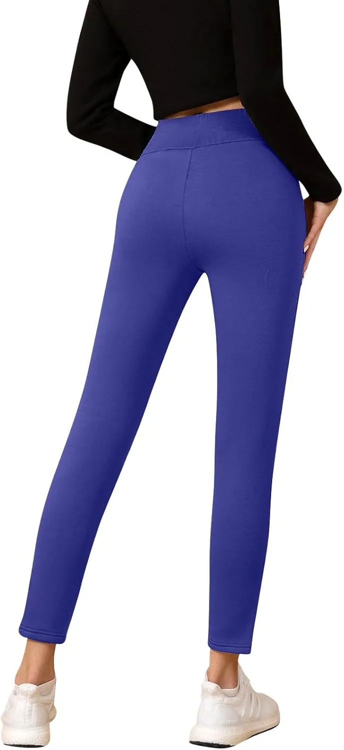 Fleece Lined Leggings for Women Winter Warm High Waisted Thermal Leggings Thick Soft Tummy Control Yoga Pants