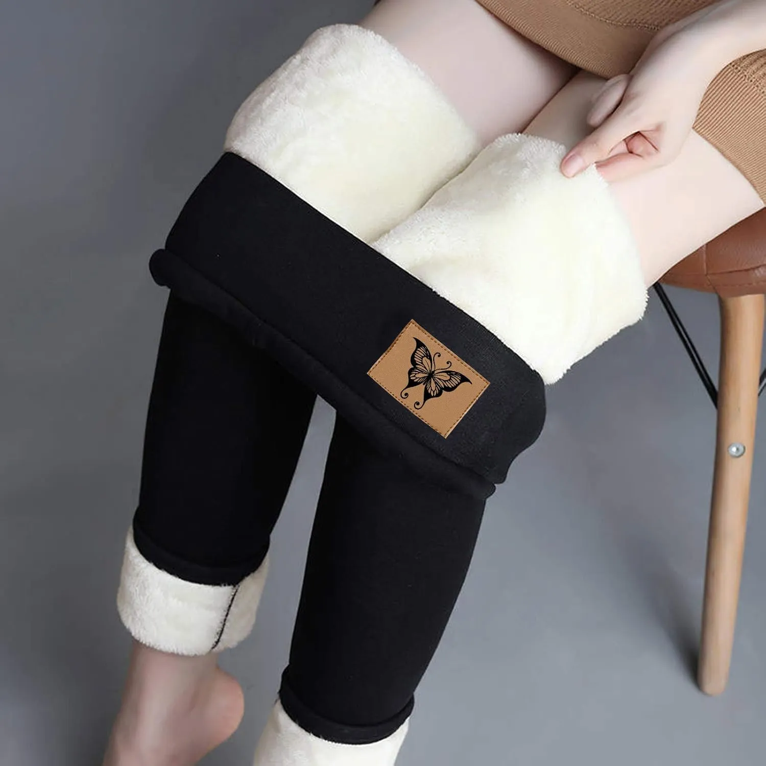 Fleece Lined Leggings Women High Waisted Winter Thermal Warm Pants Thick Yoga Tummy Control Athletic Tights