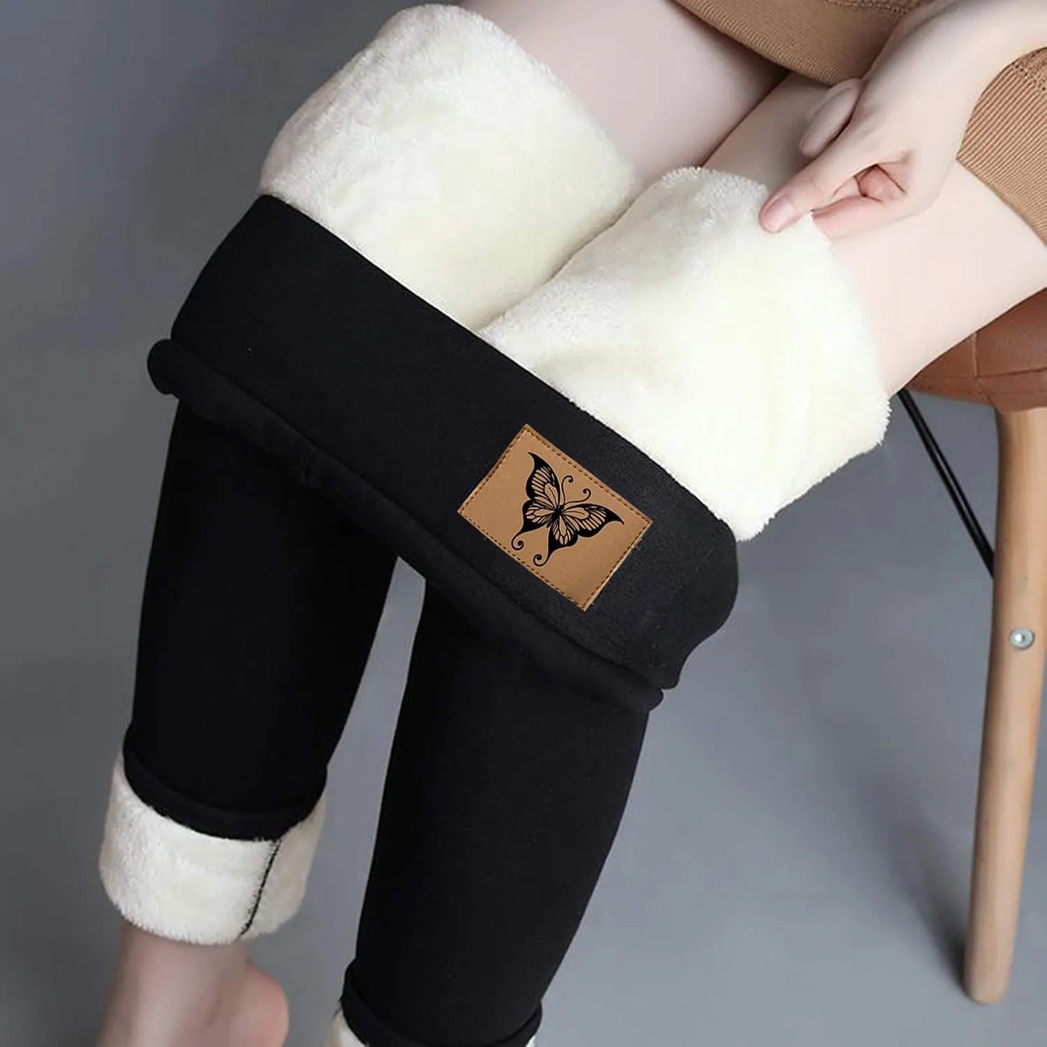 Fleece Lined Leggings Women High Waisted Winter Thermal Warm Pants Thick Yoga Tummy Control Athletic Tights