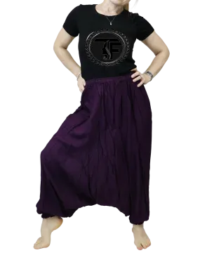 Harem Pants Unisex Yoga Comfy Loungewear Gypsy Boho Baggy Pants Unisex Solid Color