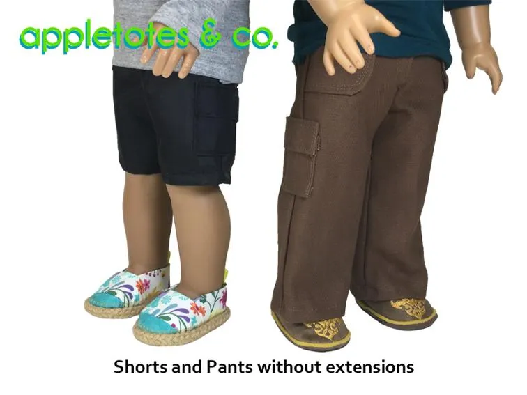 Jamie Convertible Pants Sewing Pattern for 18 Inch Dolls