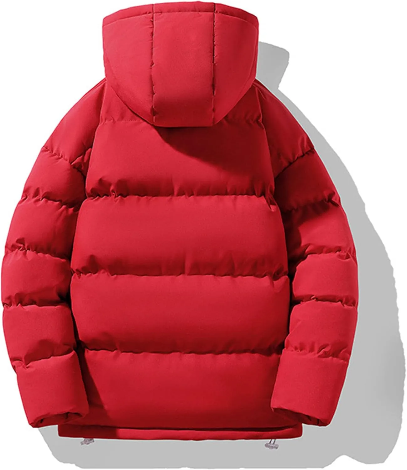 JEsilunmaMY Men's Solid Color Hooded Puffer Jackets Windproof Thicken Warm Padded Jackets Insulated Down Quilted Winter Coats