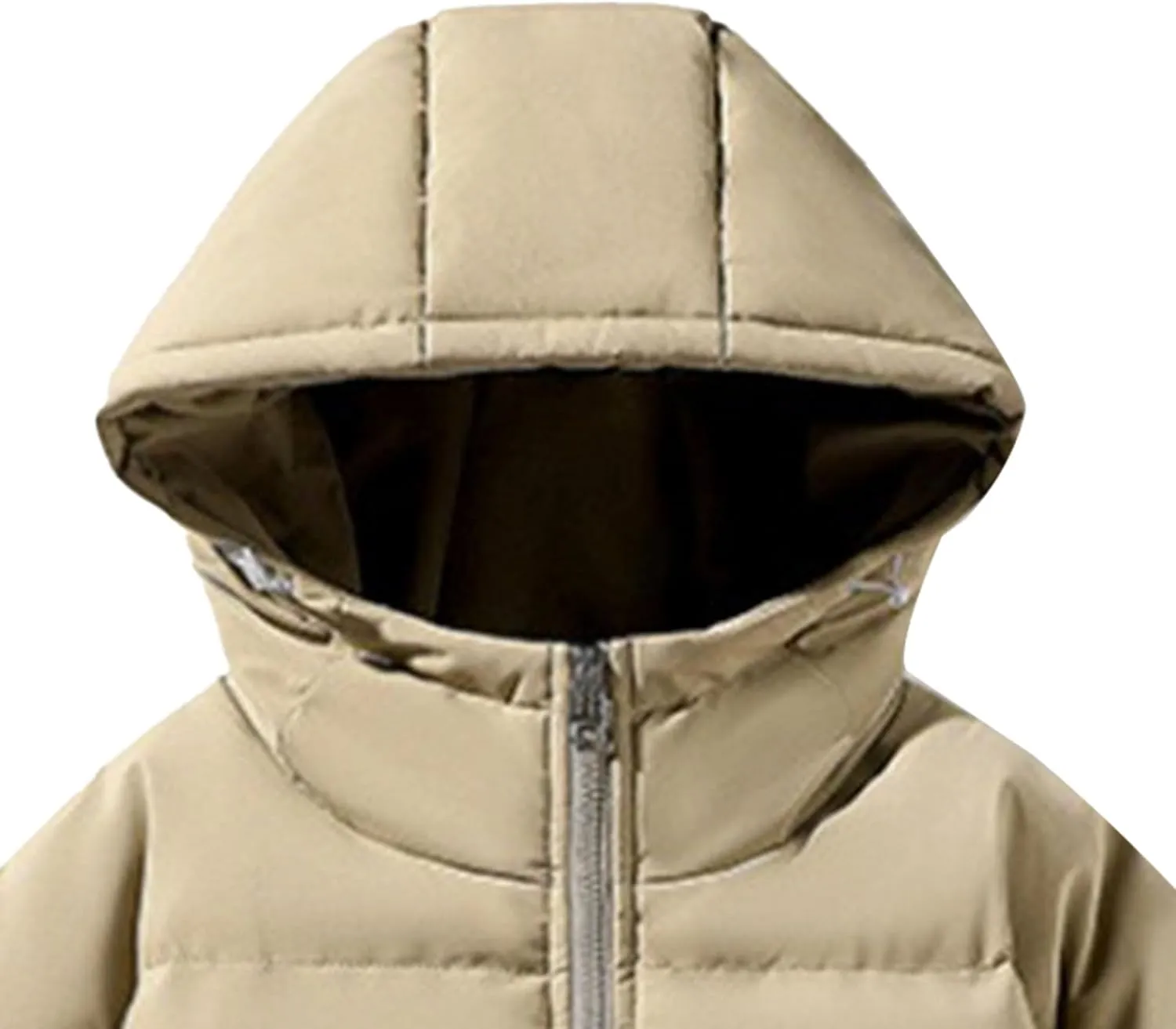JEsilunmaMY Men's Solid Color Hooded Puffer Jackets Windproof Thicken Warm Padded Jackets Insulated Down Quilted Winter Coats