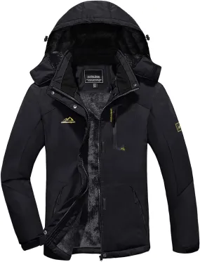 KEFITEVD Women's Waterproof Ski Snow Jacket Snowboarding Jackets Windproof Fleece Warm Heavy Hooded Coat Mountain Rain Jacket