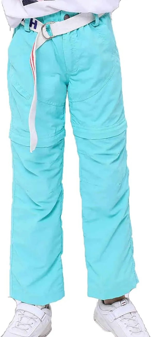 Kids Convertible Trousers Boys Girls Water Repellent Quick Dry Pants Children Running Outdoor Trousers Yellow 120
