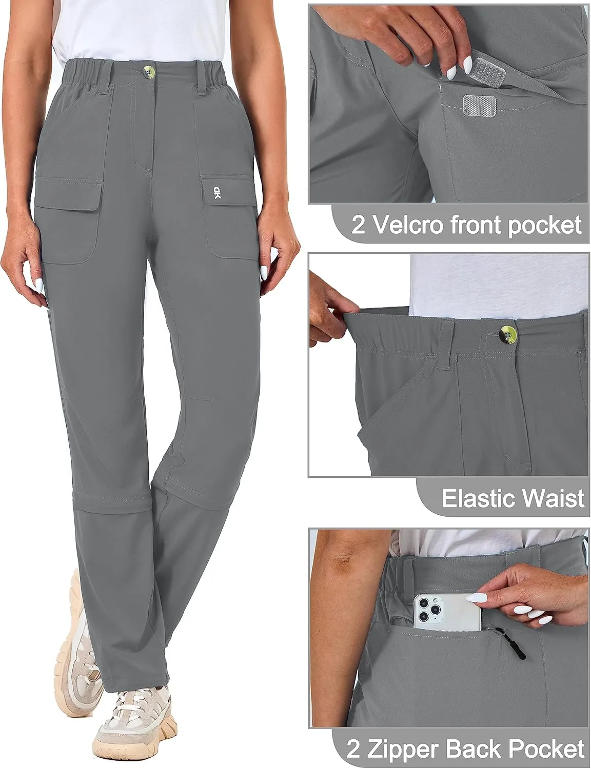 Little Donkey Andy Women's Convertible Hiking Pants Zip-Off Quick Dry Stretch Pants Travel Camping Fishing