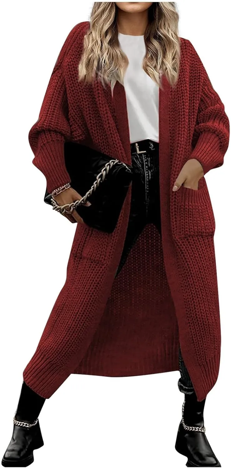 Long Cable Knit Hooded Cardigans for Women 2024 2024 Fall Long Sleeve Sweaters Button Up Cable Knit Sweater Coats