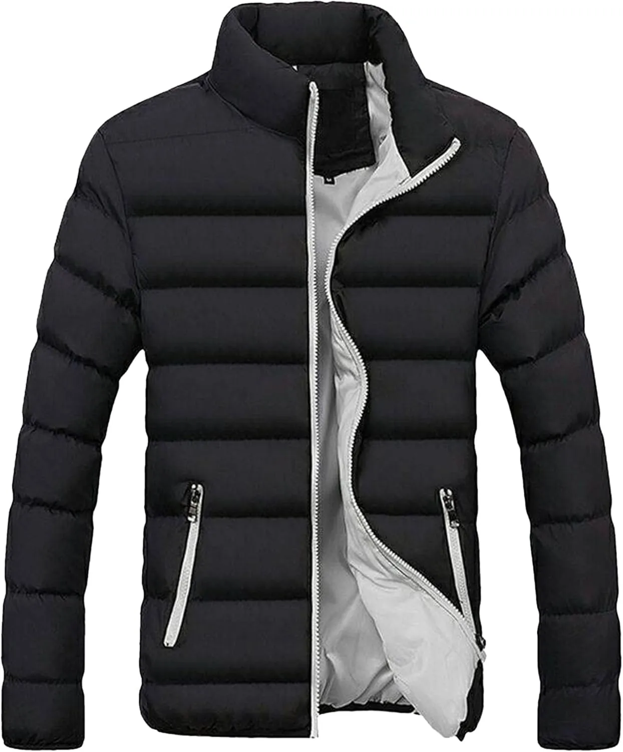 Maiyifu-GJ Men's Winter Jacket Quilted Puffer Jackets Lightweight Warm Windproof Down Coats Thicken Padded Outerwear