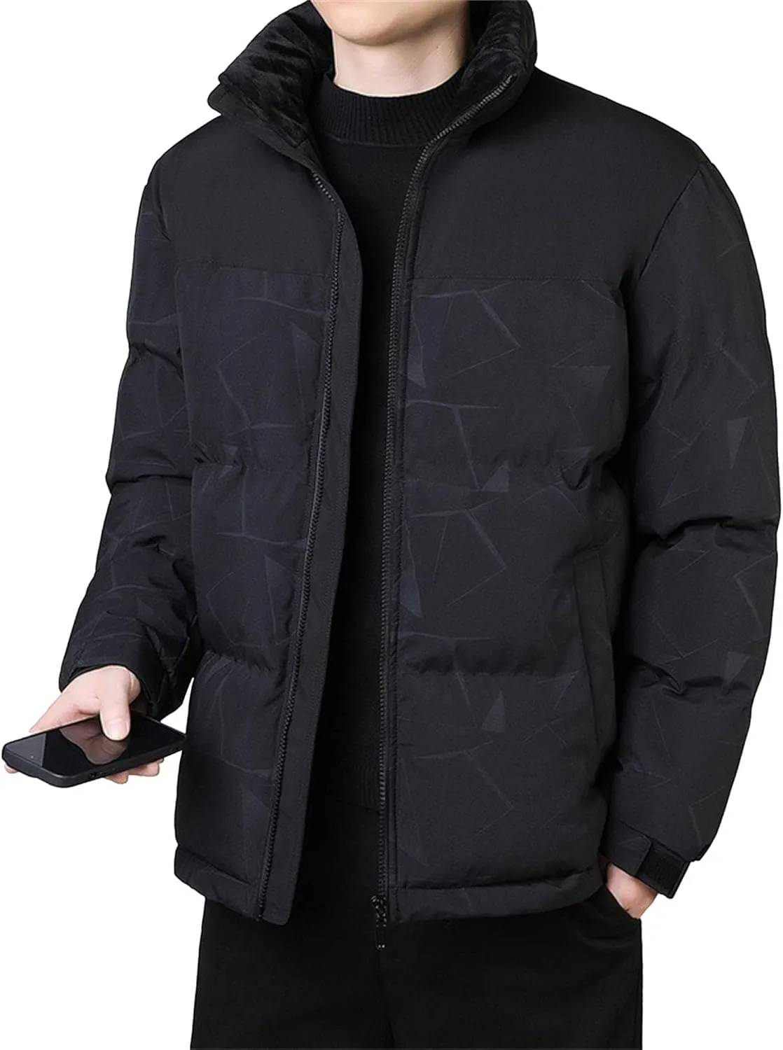 Maiyifu-GJ Men's Winter Puffer Jackets Warm Windproof Down Jacket for Men Thicken Quilted Padded Coat Windbreaker Outerwear