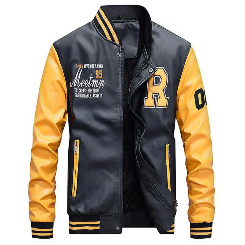 Men's Casual Faux Leather Jacket