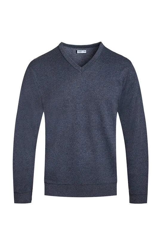 Mens Solid Color V-Neck Sweaters