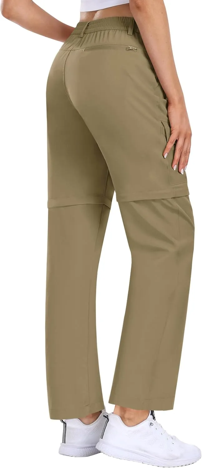 MoFiz Women's Hiking Pants Convertible Quick Dry Lightweight Zip Off Outdoor Athletic Pants with 5 Deep Pocket