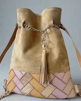 MOSAIC BACKPACK/TOTEBAG BEIGE