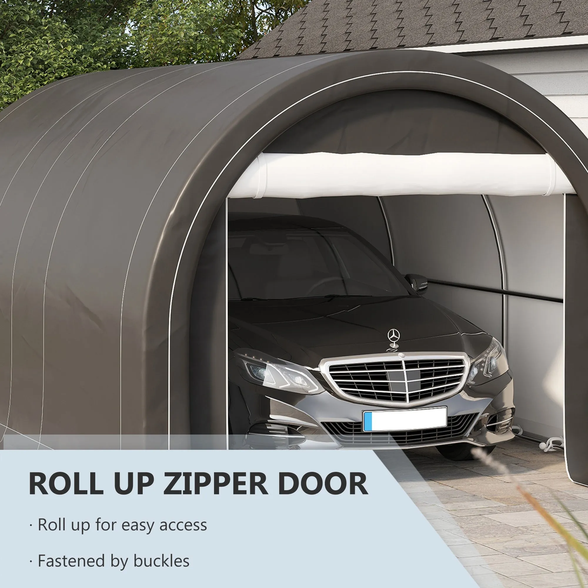 Outsunny 10' x 16' Carport, Heavy Duty Portable Garage Storage