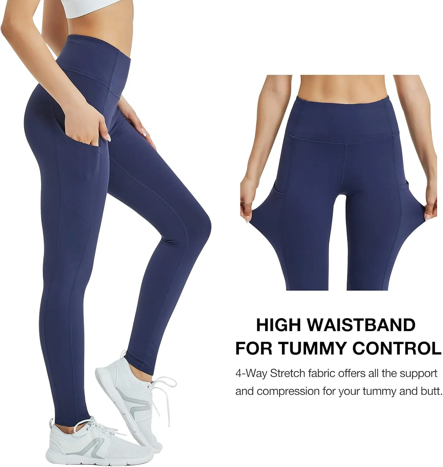 SP3LOPS Fleece Lined Leggings Women,Waterproof Winter Thermal Leggings for Women, Thick Warm Lined Yoga Pant Pockets