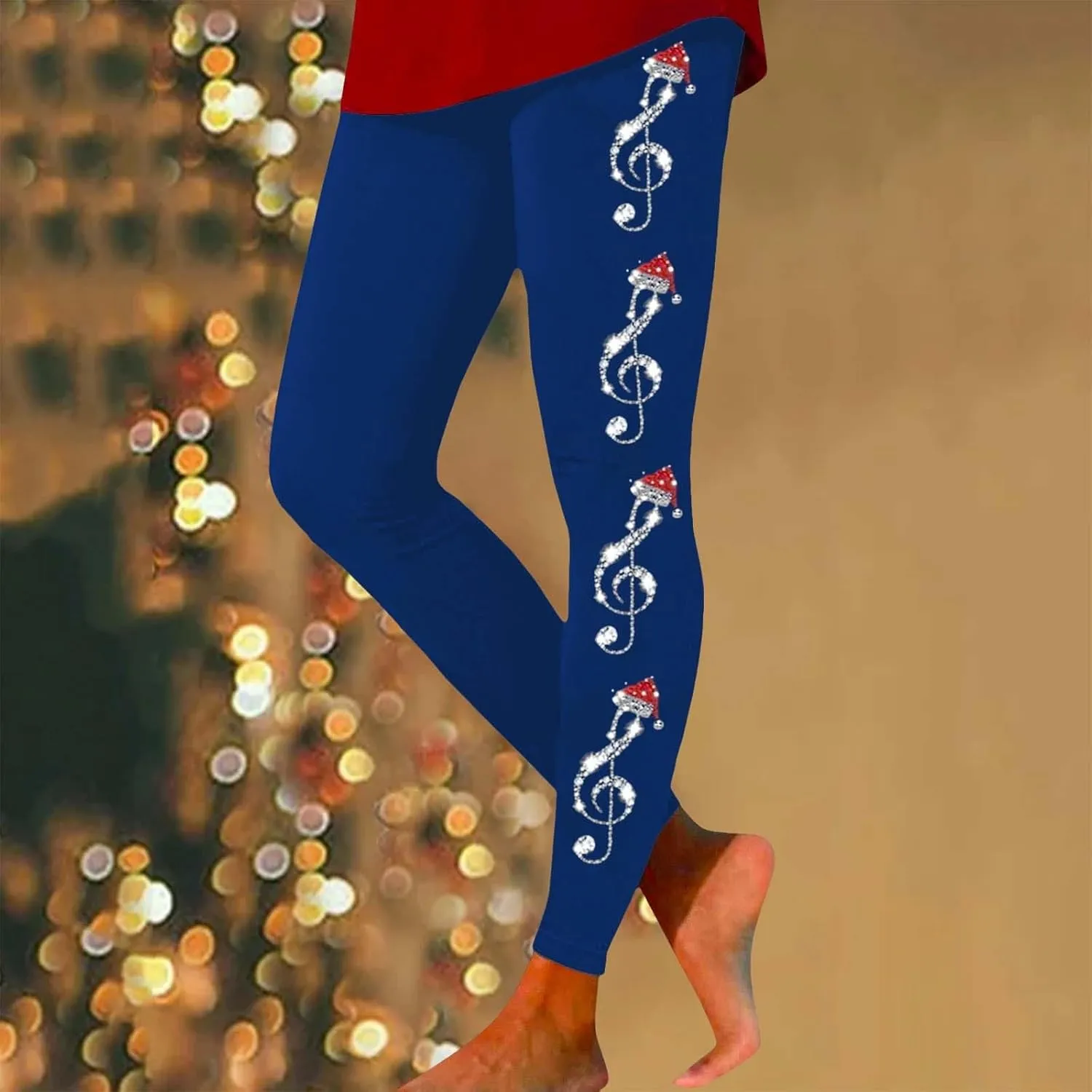 Thick Winter Warm Thermal High Waisted Women Long Printed Christmas Pants Cold Weather with Pockets Womens Leggings