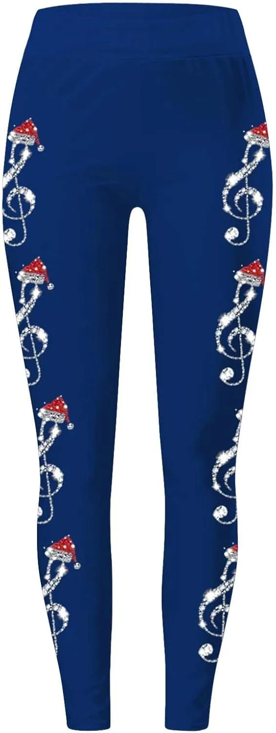 Thick Winter Warm Thermal High Waisted Women Long Printed Christmas Pants Cold Weather with Pockets Womens Leggings