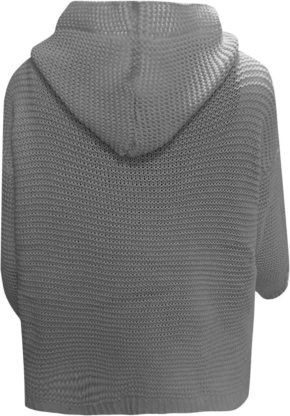 Women's 2024 Fashion Casual Open Front Long Sleeve Hooded Jacket Chunky Knit Cardigans Sweaters Outerwear Coats