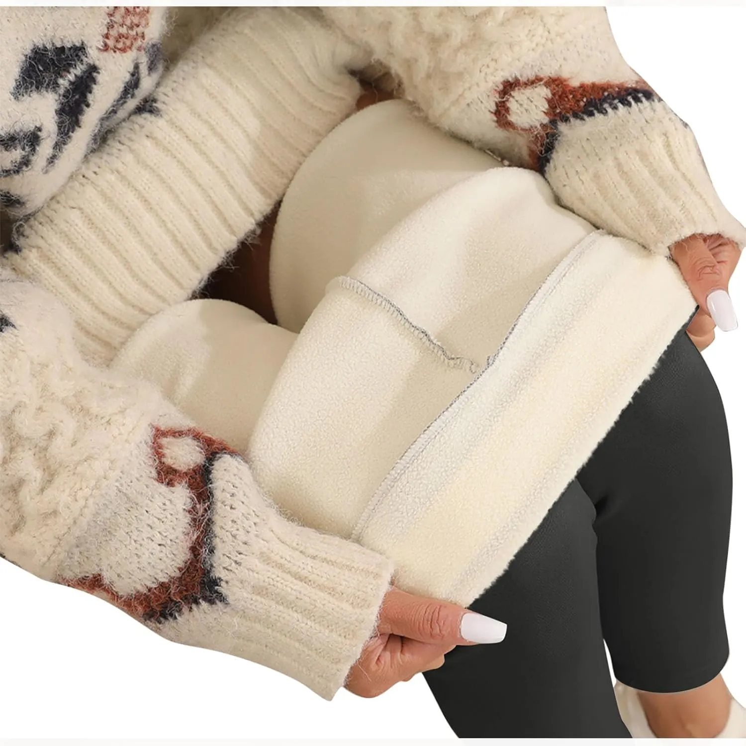 Women's Casual Sherpa Leggings Thicken Heavy Jogger Pants Fleece Lined Warm Thermal Pants Workout Yoga Tights