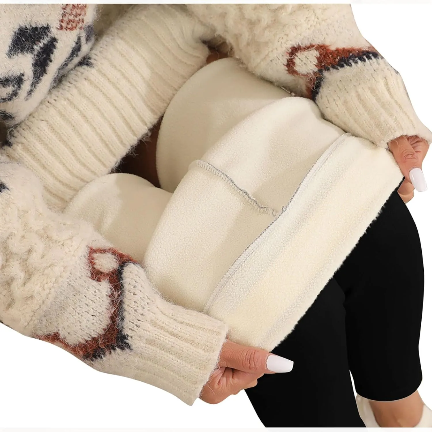 Women's Casual Sherpa Leggings Thicken Heavy Jogger Pants Fleece Lined Warm Thermal Pants Workout Yoga Tights