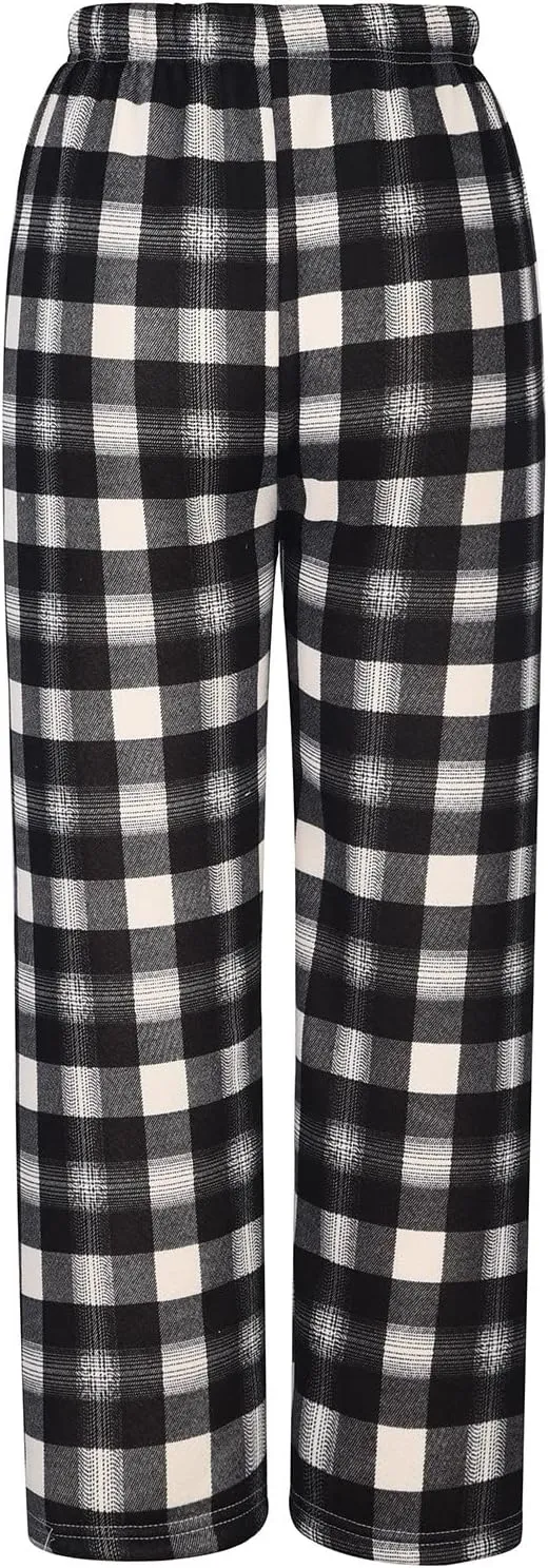 Women's Fleece Lined Thermal Pants Yoga Straight Leg Winter Trousers High Waisted Thick Thermal Leggings Plaid Pants