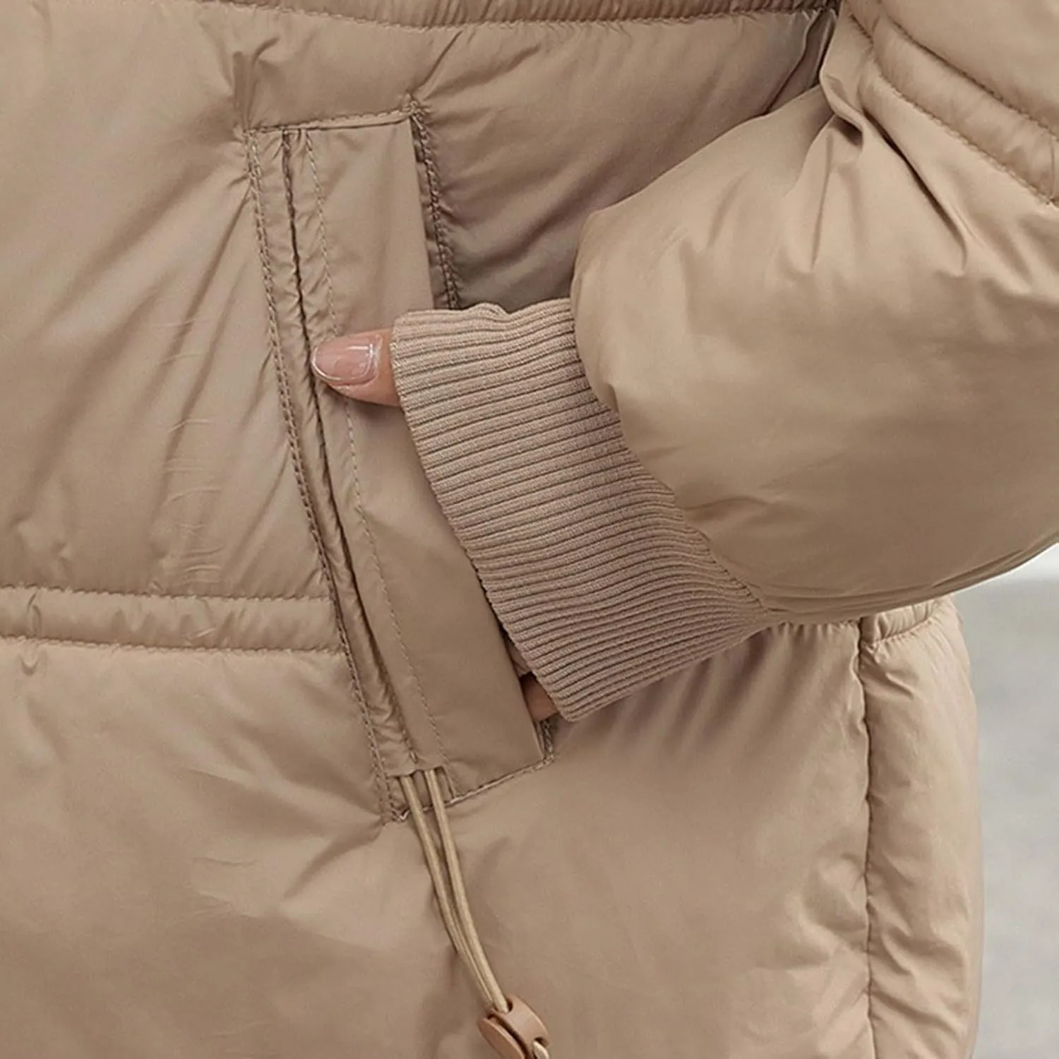 Women's Long Winter Coats Thicken Long Sleeve Puffer Coats Hooded Quilted Jackets Down Parkas Outerwear With Pockets