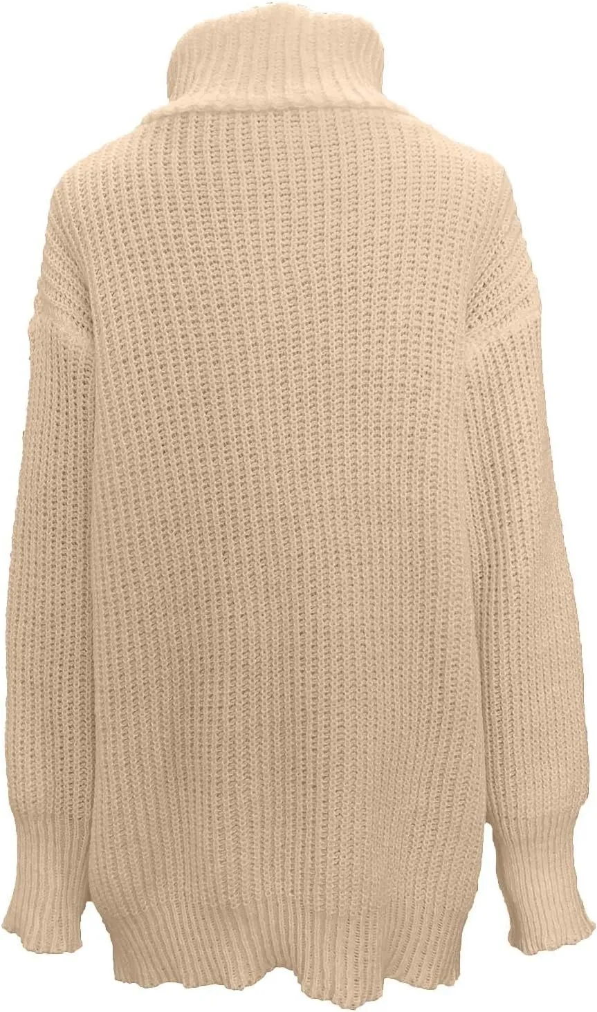Women's Oversized Turtleneck Sweaters Long Sleeves Loose Casual Knitwear Ribbed Knit Pullover Sweater Blouse Tops