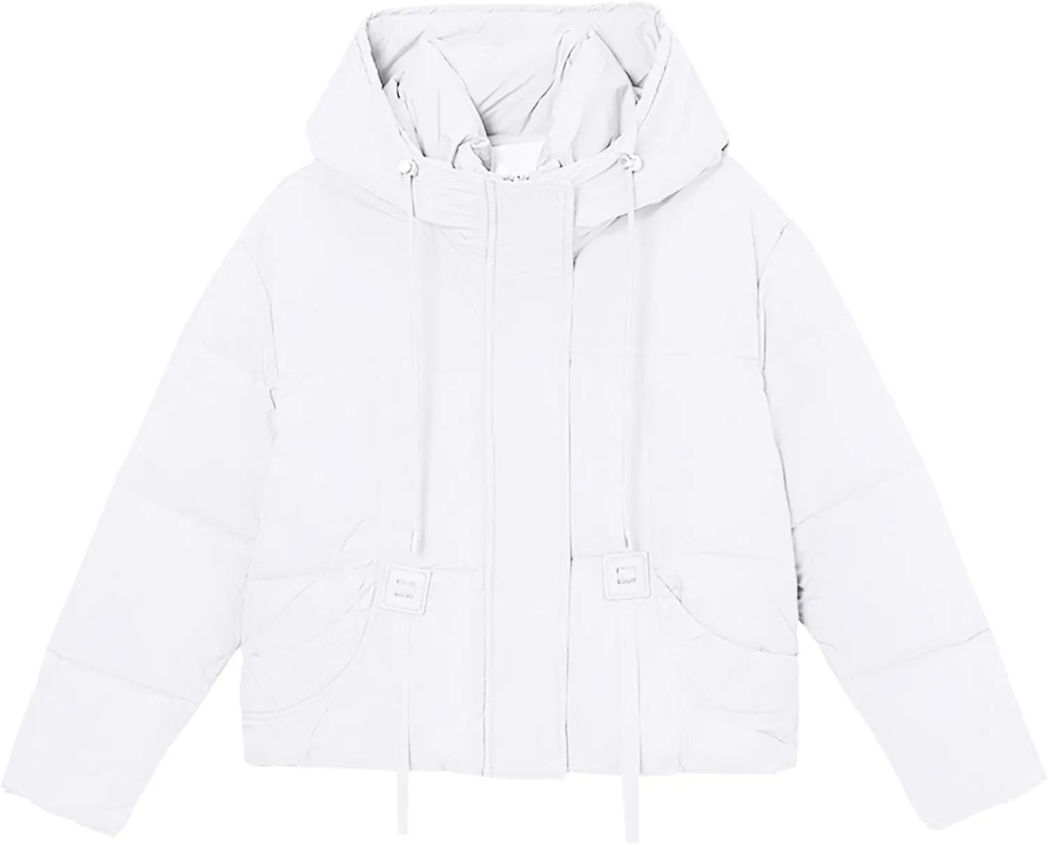 Women’s Winter Baggy Zip Puffer Jackets Short Down Jacket Stand Collar Zip Puffer Jacket Short Padded Down Coats