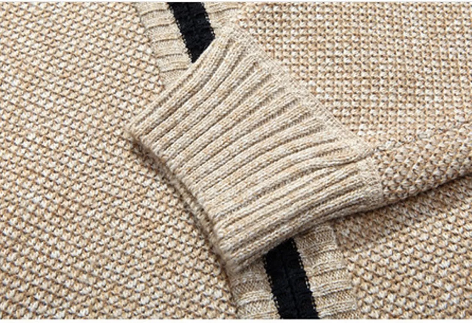 XinYangNi Men's Sweaters Full Zip Slim Thick Knitted Cardigan Sweaters Jacket with Pockets