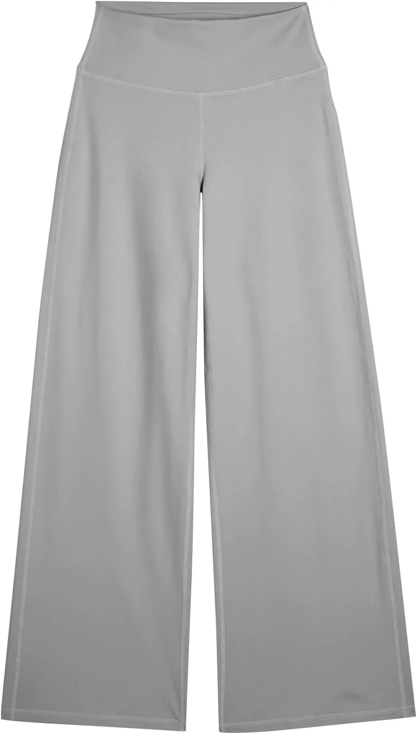 Yoga Pants Women Elastic High Waisted Pull On Trousers Straight Wide Leg Soft Comfort Baggy Workout Sweatpants